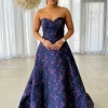 Tanya Strapless Brocade Dress