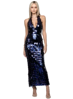 Margot Plunge Halter Maxi