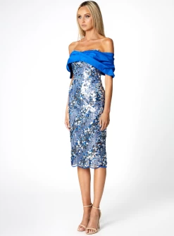 Cascada Off Shoulder Midi -Fashion Dress Shop CASCADA OFF SHOULDER MIDI BARIANO 1