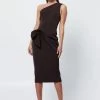 Thinking Out Loud Midi Dress - Chocolate - Size 6 1 Thinking Out Loud Midi Dress - Chocolate - Size 6 -Fashion Dress Shop MOSSMAN thinking out loud chocolate