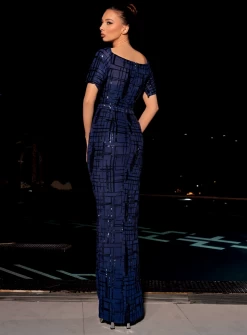 Cameron Dress NC2002 By Nicoletta -Fashion Dress Shop NC2002 navy nicoletta dress 2