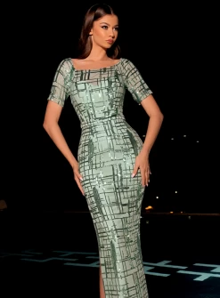 Cameron Dress NC2002 By Nicoletta -Fashion Dress Shop NC2002 sage nicoletta dress 2