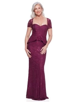 Wine Naomi Cap Sleeve Gown