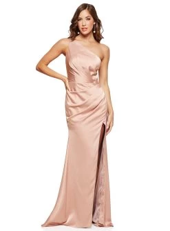 Lena Satin Gown -Fashion Dress Shop Nudepinkimage1