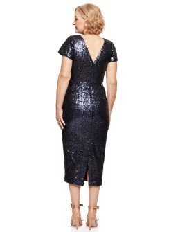 Angie Sequin Midi -Fashion Dress Shop PW WhiteRunwayJune2022 0083