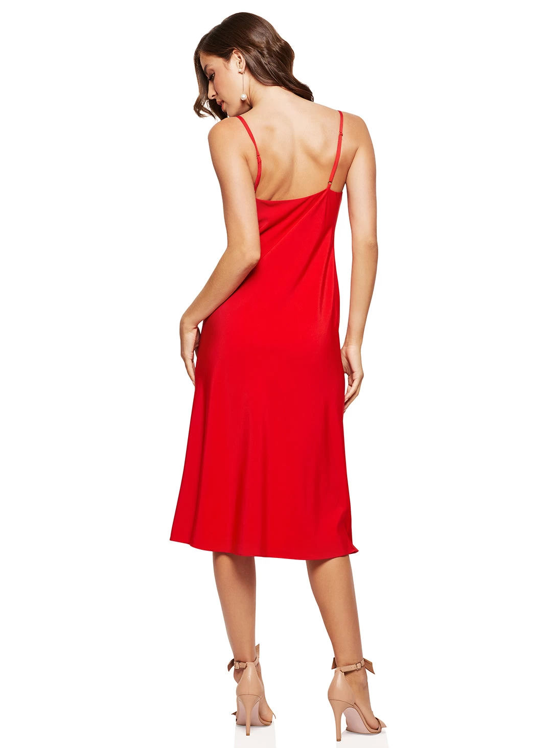 Sasha Satin Cowl Midi - Poppy Red - Size 8 4 Sasha Satin Cowl Midi - Poppy Red - Size 8 - Image 2