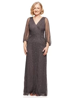 Charcoal Agar Blouse Sleeve Dress