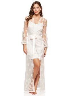 Layla Lace Bell Sleeve Long Robe