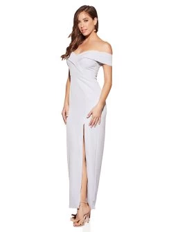 Gia Off Shoulder Pencil Dress -Fashion Dress Shop PW WhiteRunwayMarch2022 2488