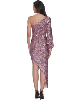 Rose Abby-Rose One Sleeve Dress -Fashion Dress Shop RD241003 Abby rose one sleeve dress rose 3