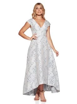 Pia V-Neck Brocade Dress - Made To Order