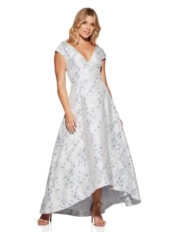 Pia V-Neck Brocade Dress - Made To Order -Fashion Dress Shop SR325 2 4bbfeca9 27e3 468e afb2 61694b54aa6a