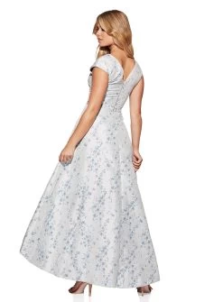 Pia V-Neck Brocade Dress -Fashion Dress Shop SR325 3