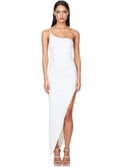 Aria One Shoulder Gown - White - Size XL