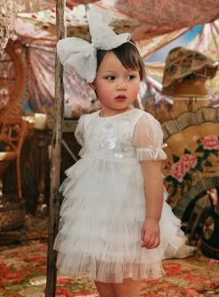 Bébé Lucky Charm Tulle Dress - Milk - Size 0-3months