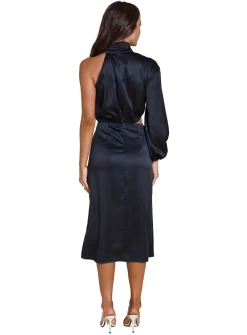 Charm One Shoulder Dress -Fashion Dress Shop charm one shoulder dress black 3