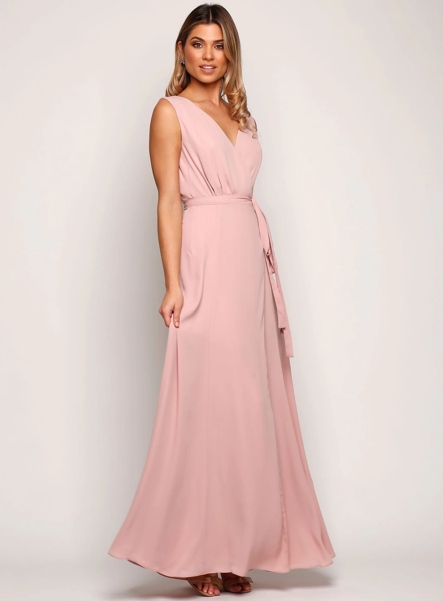 Sleeveless Wrap Flare Maxi - Rose Pink - Size 6 15 Sleeveless Wrap Flare Maxi - Rose Pink - Size 6 - Image 13