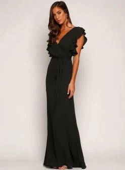 Flutter Sleeve Slim Maxi Skirt - Nude - Size 6 -Fashion Dress Shop editd3 0017 layer 98