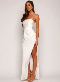 Alhambra Split Maxi - Silver - Size 14 -Fashion Dress Shop editd3 0042 layer 73