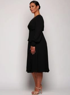 Bishop Sleeve Midi - Wine - Size 10 -Fashion Dress Shop editday1 0021 layer 175