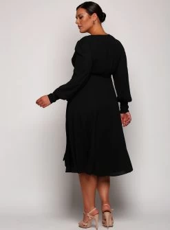 Bishop Sleeve Midi - Wine - Size 10 -Fashion Dress Shop editday1 0024 layer 172