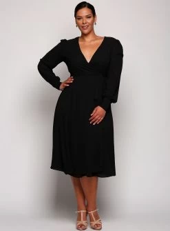 Bishop Sleeve Midi - Wine - Size 10 -Fashion Dress Shop editday1 0025 layer 171