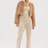 Light Caramel Faux Lola Jacket -Fashion Dress Shop faux lola jacket beige bubish luxe 1