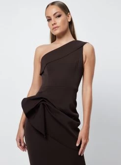 Thinking Out Loud Midi Dress - Chocolate - Size 6 -Fashion Dress Shop mossman chocolate thinking out loud
