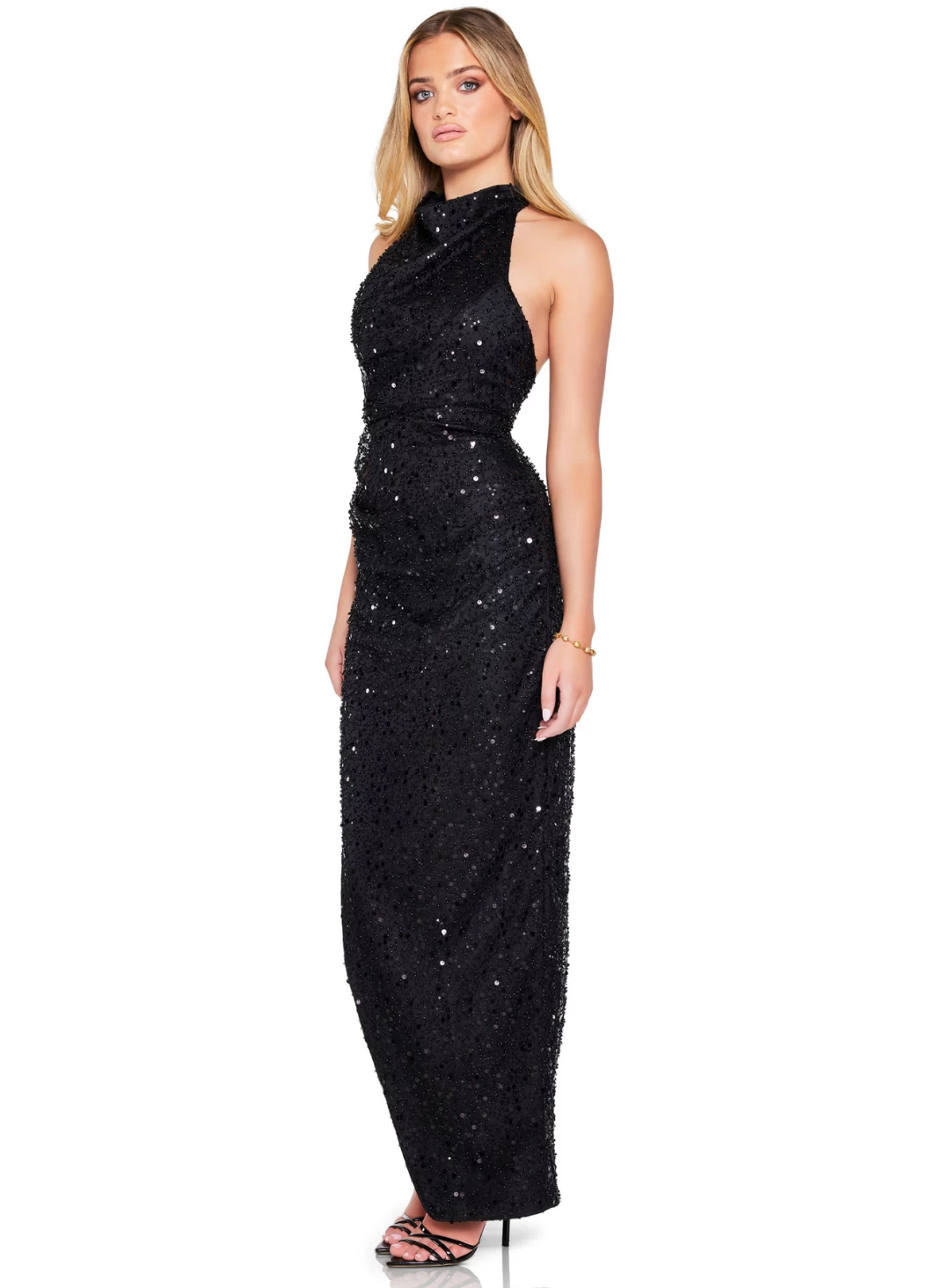 Black Gala Halter Gown 5 Black Gala Halter Gown - Image 3