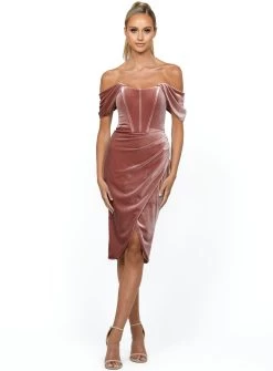 ZOE CORSET MIDI DRESS - Nude - Size 6 11 ZOE CORSET MIDI DRESS - Nude - Size 6 -Fashion Dress Shop nude zoe corset midi bariano