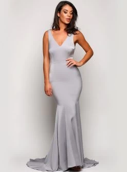 Galina Cowl Back Gown - Grape - Size 8 -Fashion Dress Shop pics4 0002 layer 678