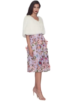 Ayla Faux Fur Cape -Fashion Dress Shop samantha rose faur fur cape 1