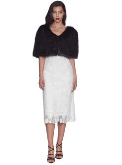 Ayla Faux Fur Cape -Fashion Dress Shop samantha rose faur fur cape 2
