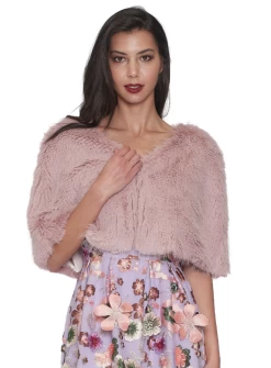 Ayla Faux Fur Cape -Fashion Dress Shop samantha rose faur fur cape 6