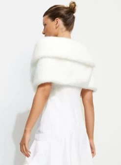 Champagne Wrap In Ivory -Fashion Dress Shop unreal fur champane wrap ivory