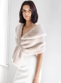 Champagne Wrap In Nude -Fashion Dress Shop unreal fur nude wrap