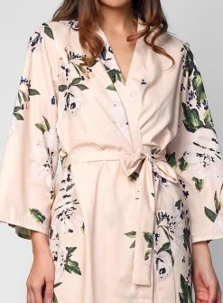 Arles Gardenia Print Robe -Fashion Dress Shop wr8006 2
