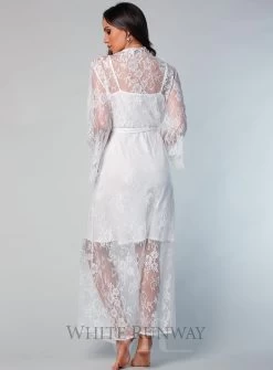 Cassis Long Lace Robe -Fashion Dress Shop wr8037 1