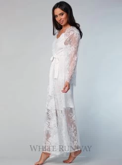 Cassis Long Lace Robe -Fashion Dress Shop wr8037 2