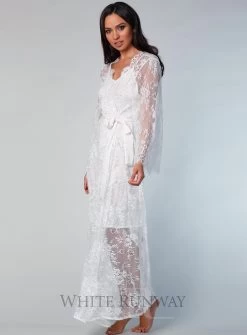 Cassis Long Lace Robe -Fashion Dress Shop wr8037 3