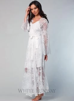 Cassis Long Lace Robe -Fashion Dress Shop wr8037 4