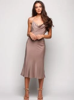 Elsa Satin Cowl Neck Midi -Fashion Dress Shop wrsc1049 53