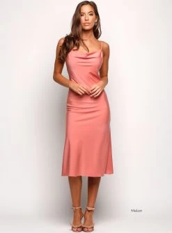 Sasha Satin Cowl Midi - Poppy Red - Size 8 15 Sasha Satin Cowl Midi - Poppy Red - Size 8 -Fashion Dress Shop wrsc1082 5