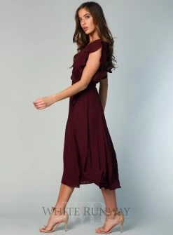 Flutter Sleeve Midi Skirt -Fashion Dress Shop wrsr126 a 12