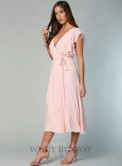 Flutter Sleeve Midi Skirt -Fashion Dress Shop wrsr126 a 16