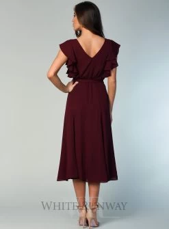 Flutter Sleeve Midi Skirt -Fashion Dress Shop wrsr126 a 21