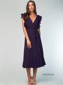 Flutter Sleeve Midi Skirt -Fashion Dress Shop wrsr126 a 28