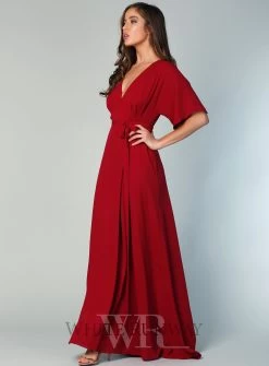 Kimono Sleeve Gown With Train -Fashion Dress Shop wrsr127 d 12