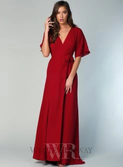 Kimono Sleeve Gown With Train -Fashion Dress Shop wrsr127 d 13