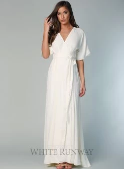 Kimono Sleeve Gown With Train -Fashion Dress Shop wrsr127 d 18